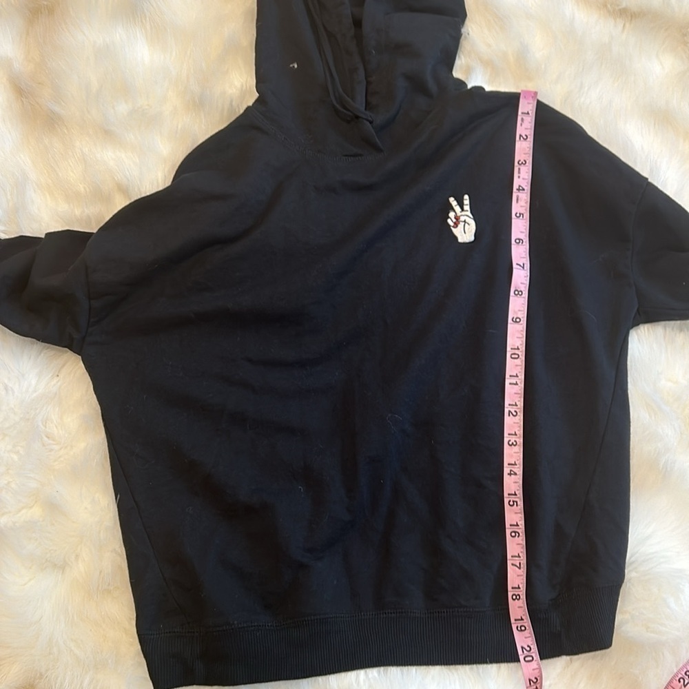 Rebellious One embroidered peace sign red nails sweatshirt - Picture 6 of 6
